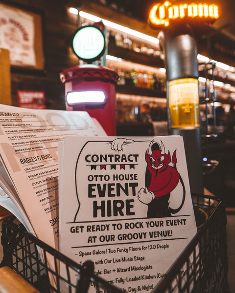 Otto House – Event Hire Poster Showcasing Venue Rental for Gatherings, Workshops, and Special Occasions